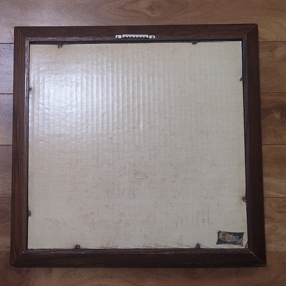 VTG KAYDEE Pure Linen Hand Painted Framed Signed Warren Boucher Bridge Picture - Picture 4 of 6